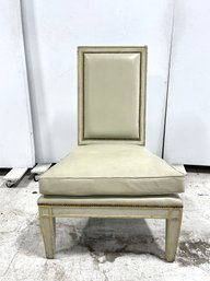 Cream Studded Square Back Dining Chair