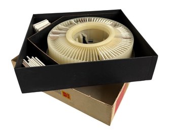Vintage Rotary Slide Projector Tray With Assorted Slides