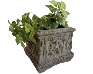 Neoclassical Cast Stone Relief Planter