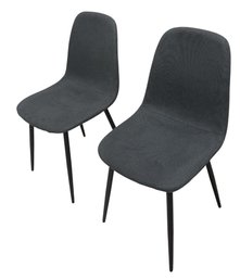 Minimalist MCM-Style Dark Grey Accent Chairs (Set Of 2) #3