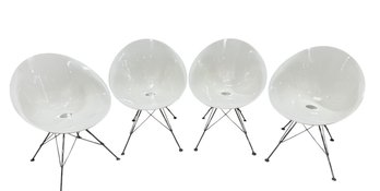 Vintage White Philippe Starck EROS Chairs For Kartell (Set Of 4)