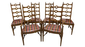 Spanish Mediterranean-Style Ladderback Dining Chairs (6-Piece Set)