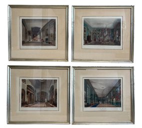 Grouping Of Decorative Regency Interior Art Prints (Set Of 4)