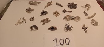 Vinatge Silver Tone Brooches Lot