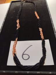 Black And Coral Necklace