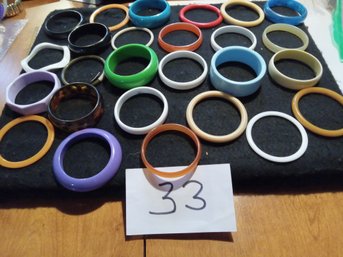Large Lot Chunky Plastic Bangle Bracelets