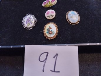 Enamel Brooch Lot