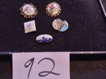 Enamel Brooch Lot