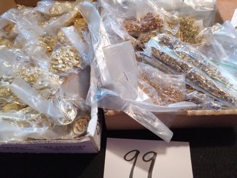 2 Boxes Jewelry Making Pieces - 100's Of Parts