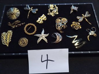 GOLDTONE BROOCH LOT