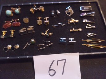 MEN'S TIE TACK & CUFFLINK LOT - MOST ARE VINTAGE