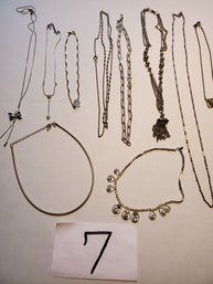 SILVERTONE NECKLACE LOT
