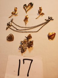 VALENTINE THEMED BROOCH LOT