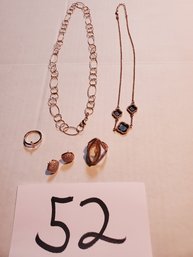 DESIGNER ROSE GOLD PLATED OVER STERLING SILVER JEWELRY