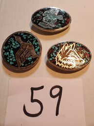 3 SOUTHWESTERN STYLE BELT BUCKLES