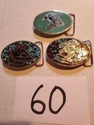 3 SOUTHWESTERN STYLE BELT BUCKLES
