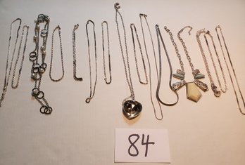 SILVERTONE NECKLACE LOT