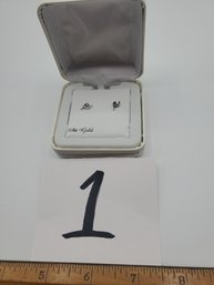 10KT WHITE GOLD PIERCED EARRINGS