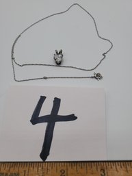 STERLING NECKLACE WITH LARGE CZ STONE