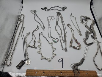 SILVERTONE NECKLACE LOT