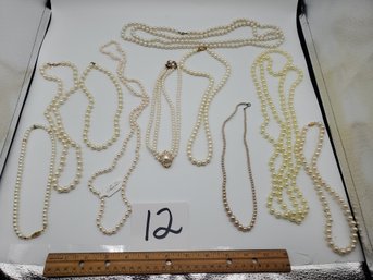 FAUX PEARL NECKLACE LOT