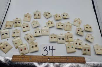 VINTAGE NOS GOLD FILLED EARRING SETS ON CARDS