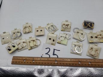 VINTAGE NOS STERLING SILVER EARRING SETS ON CARDS