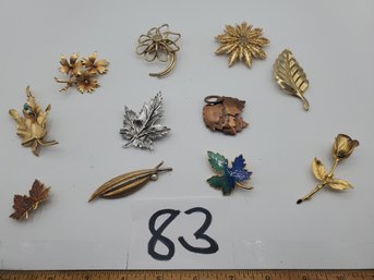 FLOWER & LEAF BROOCHES