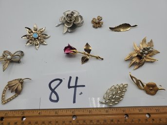 FLOWER & LEAF BROOCHES