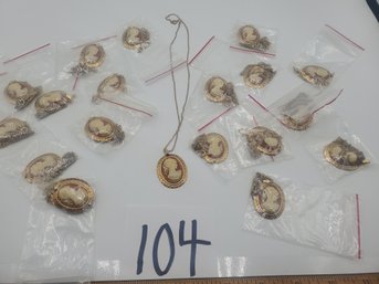 NINETEEN IDENTICAL CAMEO NECKLACES