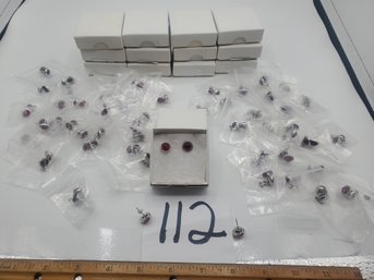 LARGE LOT MULTIPLE NOS RED PIERCED EARRINGS