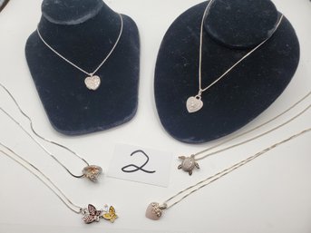 6 STERLING NECKLACES 42 GRAMS TOTAL - ALL MARKED