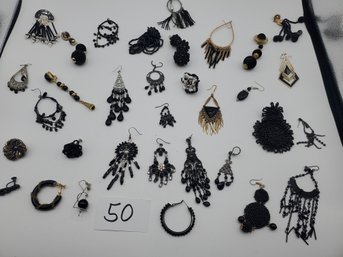 BLACK TONE SINGLE EARRING LOT