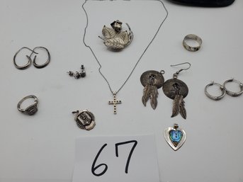 MIXED STERLING SILVER JEWELRY LOT (39 GRAMS, ALL MARKED)