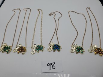 BOLD CROWN JEWELED ELEPHANT NECKLACES