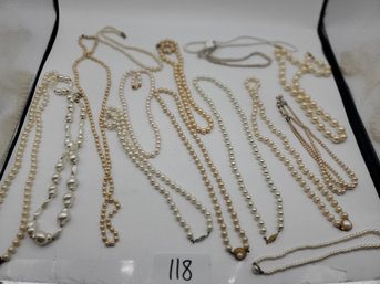 FAUX PEARL NECKLACE LOT