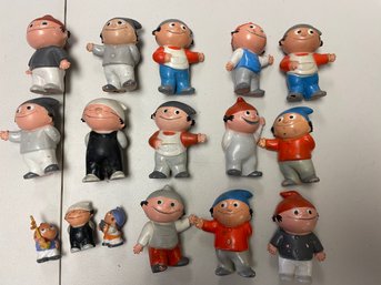 Goebel Puck Mainzelmannchen Rubber Figures ZDF German Television/Anime