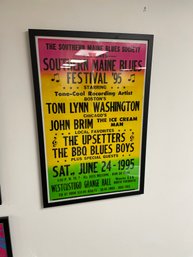 CUSTOM FRAMED  SOUTHERN MAINE BLUES FESTIVAL 95 POSTER