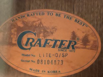 6 STRING ACOUSTIC/ELECTRIC CRAFTER GUITAR