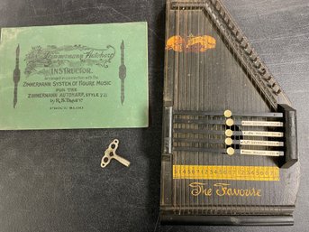 1890s AUTOHARP W/TUNING KEY AND BOOK