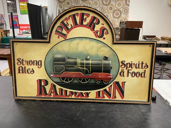 WOOD SIGN - PETER'S RAILWAY INN 24' X 36'