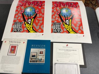 RARE EXCLUSIVE ROLLING STONES VOODOO LOUNGE SIGNED TOUR POSTERS LIMITED EDITION COAS