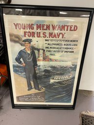 US NAVY RECRUITING POSTER FRAMED