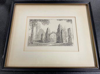 VTG FRAMED PRINT - ITHACA ENGRAVING CO FRAN BROWN 1929