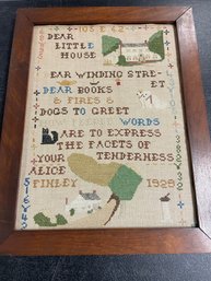 SAMPLER - 1929 - ALICE FINLEY - 14X18