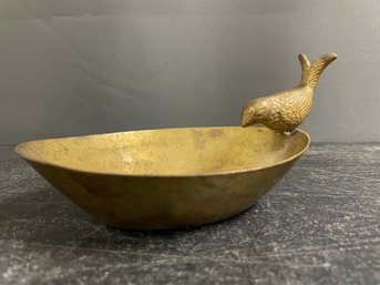 BRASS BIRD TRINKET DISH