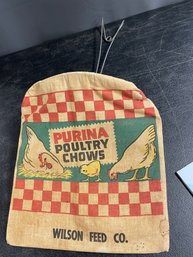 VINTAGE PURINA POULTRY CHOW CLOTHESPIN BAG - WILSON FEED