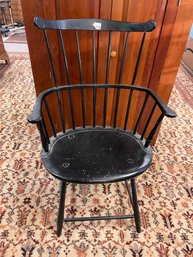 BLACK WIDE SEAT WINDSOR-STYLE CHAIR
