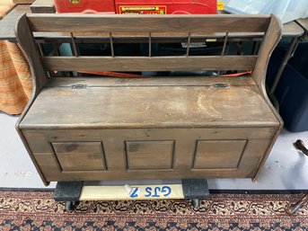 WOOD BENCH WITH STORAGE