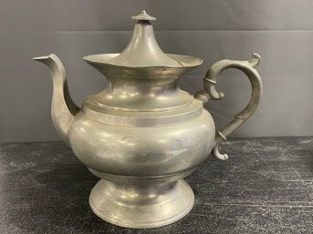 I.C. LEWIS (CONNECTICUT) TEAPOT - PEWTER - MID/LATE